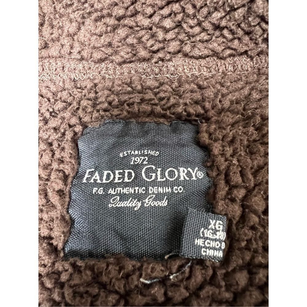 Faded Glory Hooded Fleece Jacket Faux Fur Inside Med. Brown kids Size XG (16-18 - Picture 4 of 13